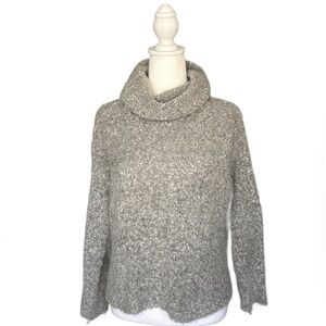 Women's grey knit cowl neck sweater